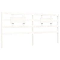 Giroletto Testiera Bianco Super King Size-Struttura Letto in Legno Massello 774103