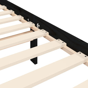 Giroletto con Testiera Nero Small Single in Legno Massello 3192585