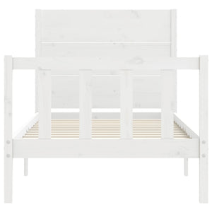 Giroletto senza Materasso Bianco 90x200 cm Legno Massello Pino 3192737