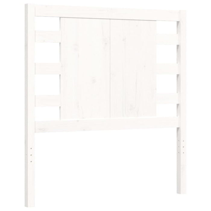 Giroletto con Testiera Bianco Single in Legno Massello 3192782