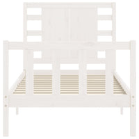 Giroletto senza Materasso Bianco 90x200 cm Legno Massello Pino 3192802