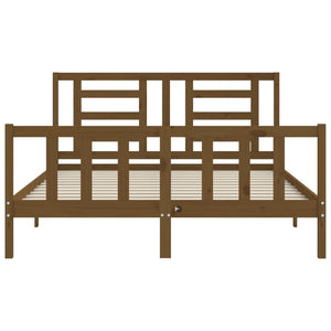 Giroletto senza Materasso Marrone Ambra King in Legno di Pino 3192889