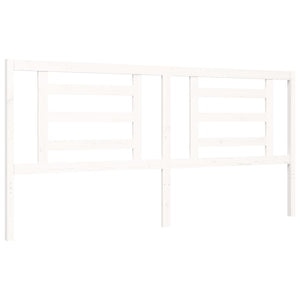 Giroletto Testiera Bianco Super King Size-Struttura Letto in Legno Massello 695910