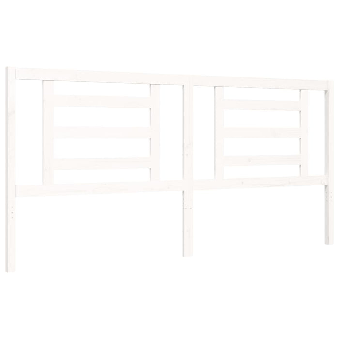 Giroletto Testiera Bianco Super King Size-Struttura Letto in Legno Massello 695910