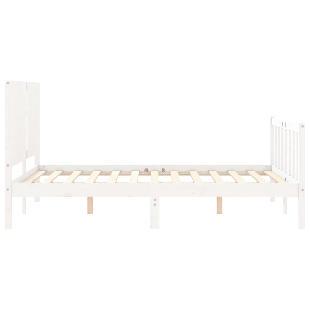 Letto senza Materasso Bianco 140x190 cm Legno Massello di Pino 3192927