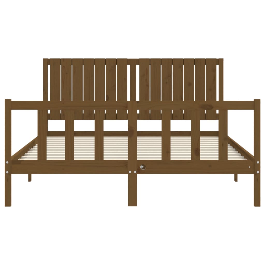 Giroletto senza Materasso Marrone Ambra King in Legno di Pino 3192954