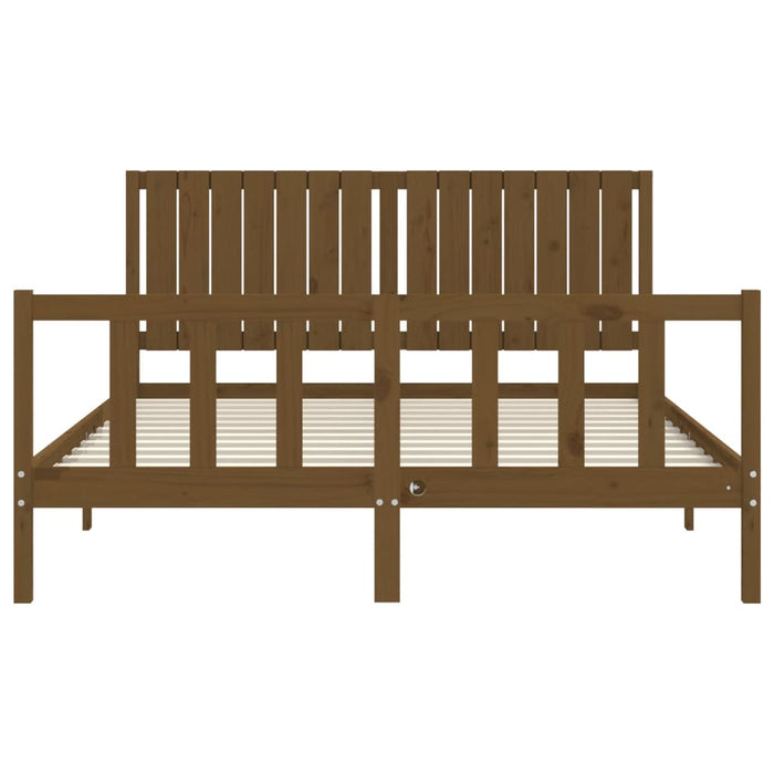 Giroletto senza Materasso Marrone Ambra King in Legno di Pino 3192954