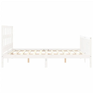 Giroletto con Testiera Bianco King Size in Legno Massello 3193017