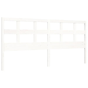 Giroletto Testiera Bianco Super King Size-Struttura Letto in Legno Massello 247297