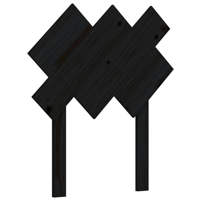 Giroletto con Testiera-Struttura Letto con testiera Nero Small Single in Legno Massello 664356