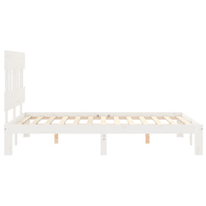 Letto senza Materasso Bianco 140x190 cm Legno Massello di Pino 3193577