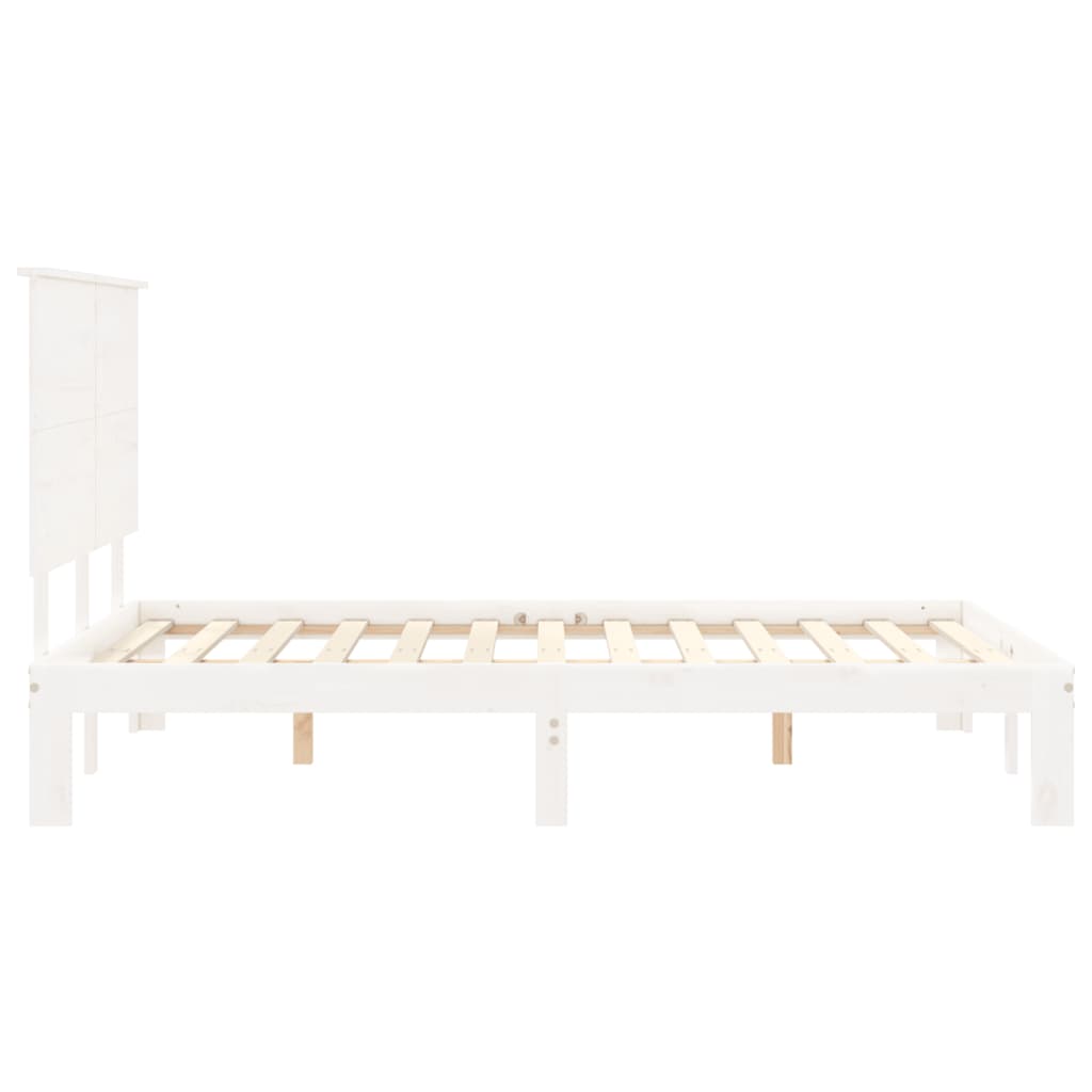 Letto senza Materasso Bianco 140x190 cm Legno Massello di Pino 3193642