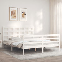 Giroletto con Testiera Bianco King Size in Legno Massello 3193992