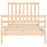 Giroletto con Testiera 100x200 cm in Legno Massello 3194236