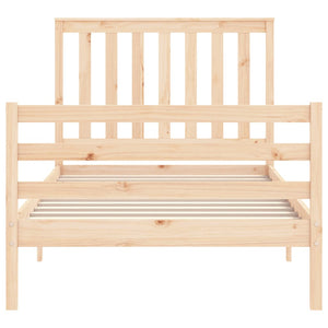 Giroletto con Testiera 100x200 cm in Legno Massello 3194236