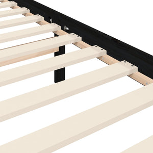 Giroletto con Testiera Nero 160x200 cm Legno Massello 3194260