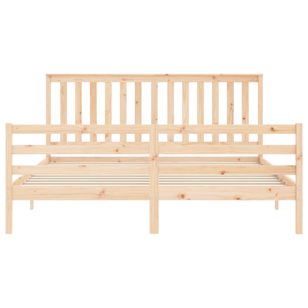 Giroletto con Testiera Super King Size in Legno Massello 3194261