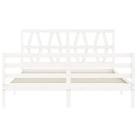 Giroletto con Testiera Bianco King Size in Legno Massello 3194382