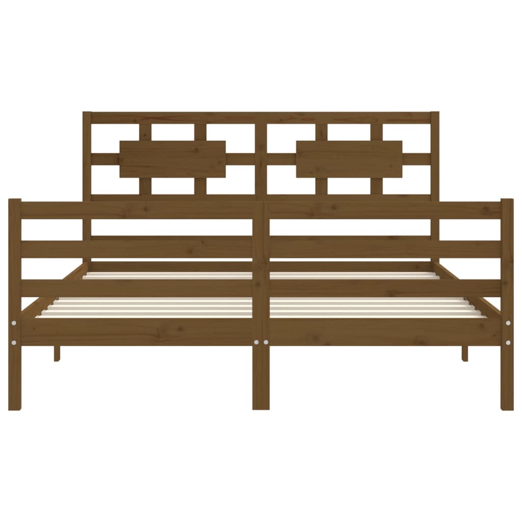 Giroletto con Testiera Ambra 160x200 cm Legno Massello 3194454