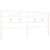 Giroletto Testiera Bianco Super King Size-Struttura Letto in Legno Massello 213157