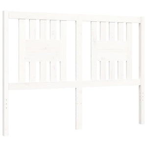 Giroletto con Testiera Bianco 140x190 cm in Legno Massello 3194552