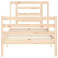 Giroletto con Testiera 90x200 cm in Legno Massello 3194686