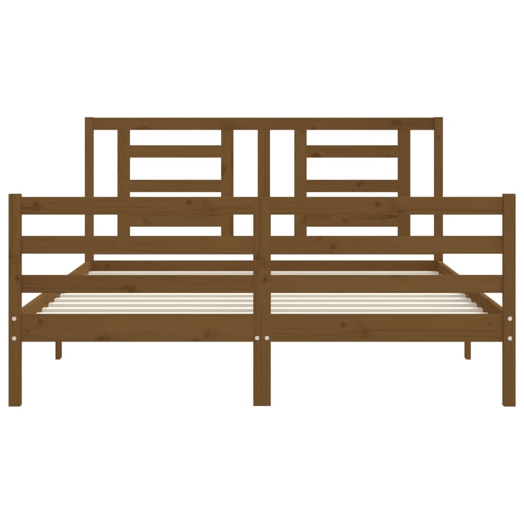 Giroletto con Testiera Ambra 160x200 cm Legno Massello 3194714