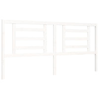 Giroletto Testiera Bianco Super King Size-Struttura Letto in Legno Massello 618352