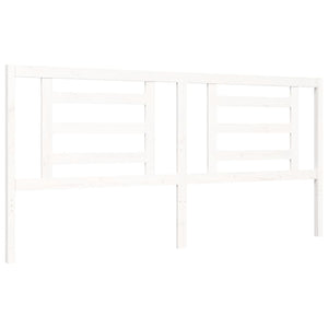 Giroletto Testiera Bianco Super King Size-Struttura Letto in Legno Massello 618352