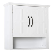 Armadio da bagno con 2 ante e ripiano aperto ¨C zephmum ¨C bianco 60x19,8x58 cm