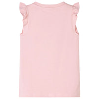 Maglietta da Bambina con Maniche Volant Rosa Chiaro 116cod mxl 85329