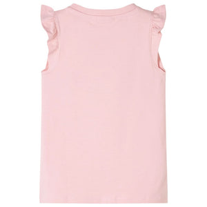 Maglietta da Bambina con Maniche Volant Rosa Chiaro 116cod mxl 85329