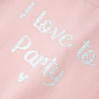 Maglietta da Bambina con Maniche Volant Rosa Chiaro 128 10502