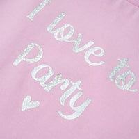 Maglietta da Bambina con Maniche Volant Lilla 128 10507