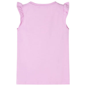Maglietta da Bambina con Maniche Volant Lilla 140cod mxl 85330