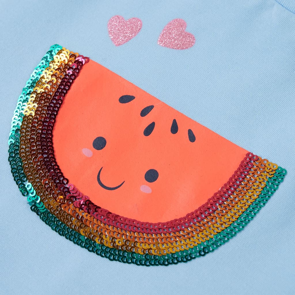 Maglietta da Bambina con Maniche Volant Azzurra 92 10629