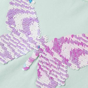 Maglietta Bambina Maniche Aletta Menta Chiaro 92