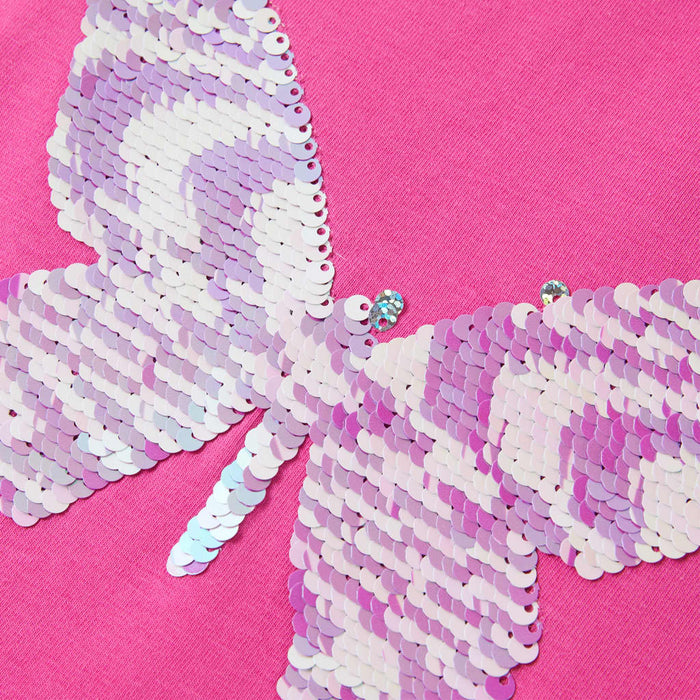 Maglietta da Bambina Maniche Aletta Rosa Scuro 92 10839