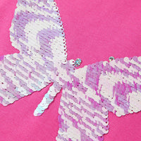 Maglietta da Bambina Maniche Aletta Rosa Scuro 104 10840