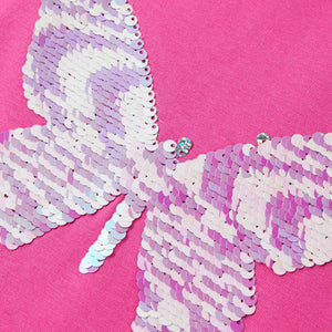 Maglietta da Bambina Maniche Aletta Rosa Scuro 104 10840