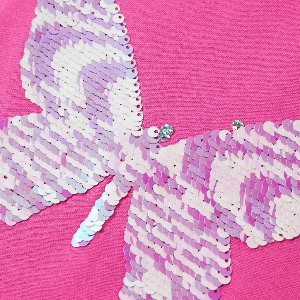 Maglietta da Bambina Maniche Aletta Rosa Scuro 128 10842