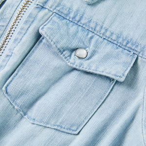 Tutina da Bambina a Maniche Corte Blu Tenue 104