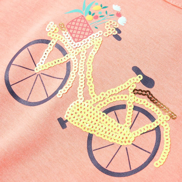 Maglietta da Bambina Corallo Neon 92 11069