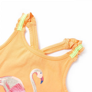 Canotta da Bambina Arancione Brillante 128cod mxl 85780