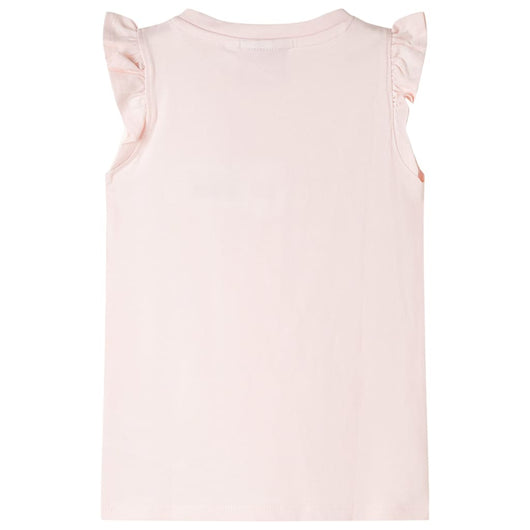 Maglietta da Bambina Maniche Volant Rosa Tenue 104