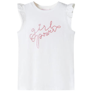 Maglietta da Bambina Maniche Volant Ecru 92cod mxl 85226