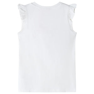 Maglietta da Bambina Maniche Volant Ecru 92cod mxl 85226