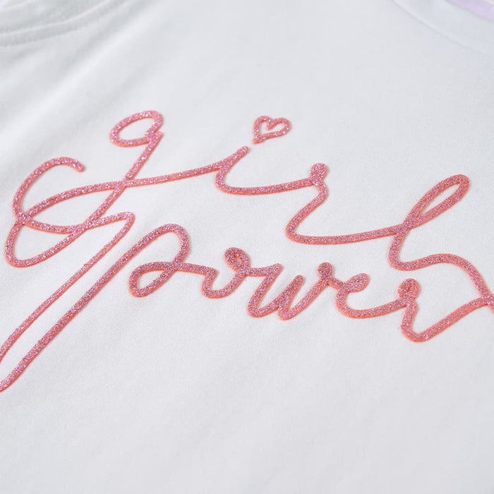 Maglietta da Bambina Maniche Volant Ecru 116 11321