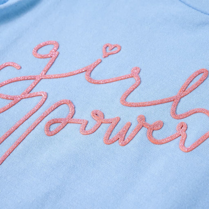 Maglietta da Bambina Maniche Volant Azzurra 116 11326