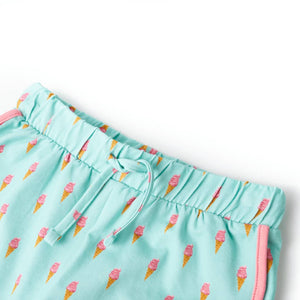 Pantaloncini per Bambini con Coulisse Menta Chiaro 128